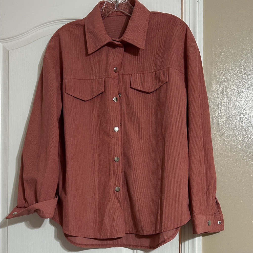 SHEIN Rust Button-Up Jacket